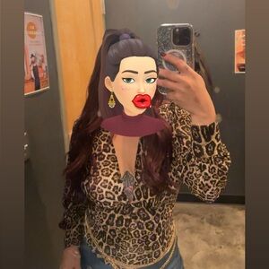 Leopard Print Long Sleeve Top